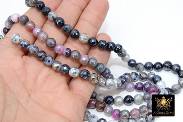 Natural Faceted Agate Beads, Electroplated Agate BS #218 - A Girls Gems